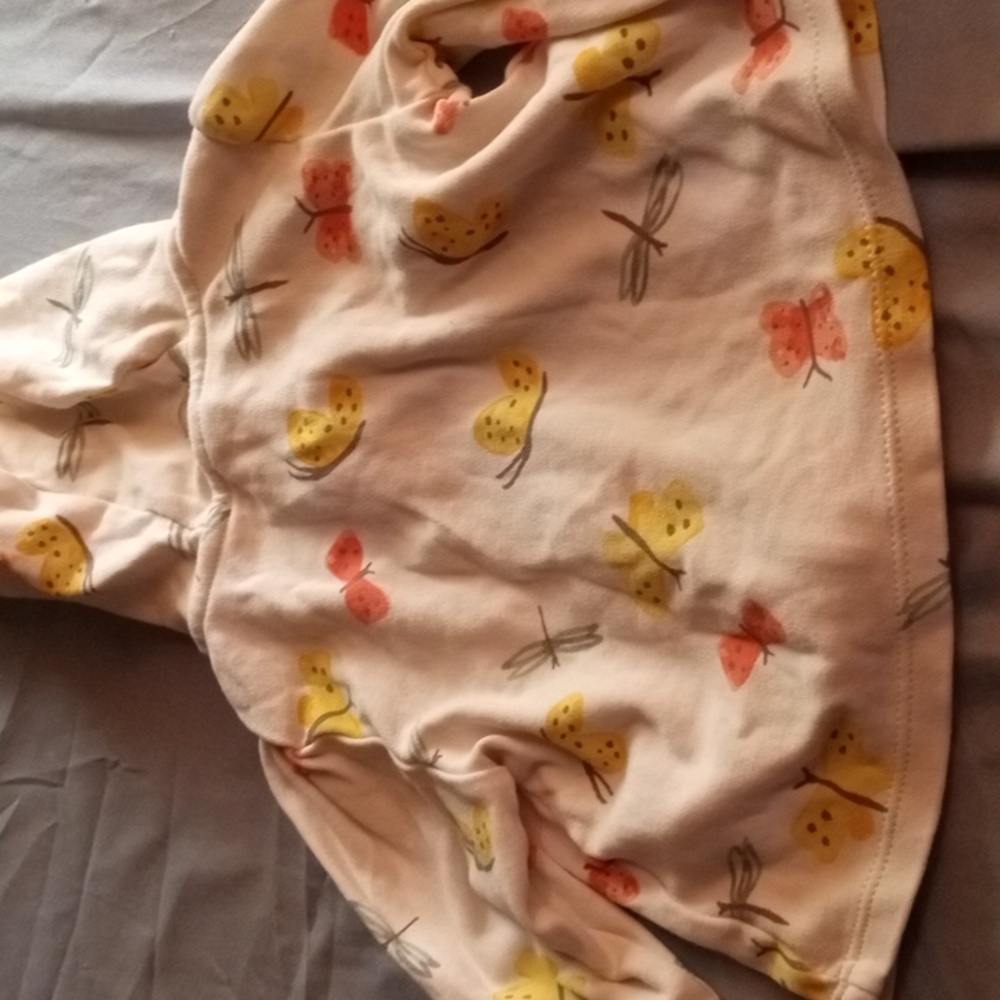 Carter's 3 Months Baby Girls Zip Up Hoodie with Butterfly design - Picture 8 of 8